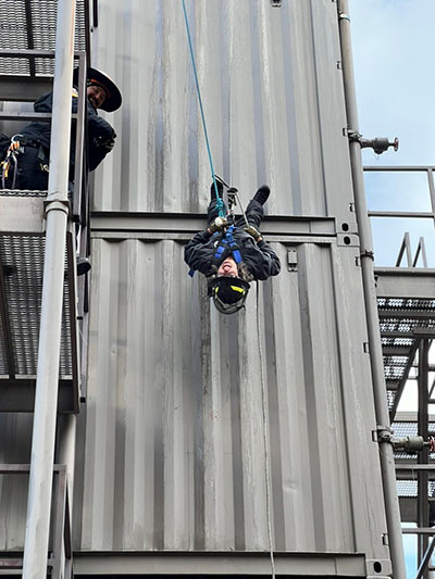 Fire Academy Student Repelling