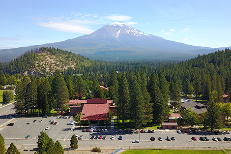 aerial view of COS campus
