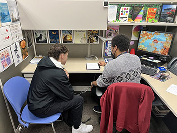 Mario with student