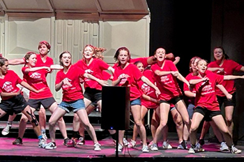 Show Choir Camp participants on stage
