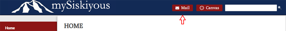 mysiskiyous portal showing mail icon button in the upper right corner