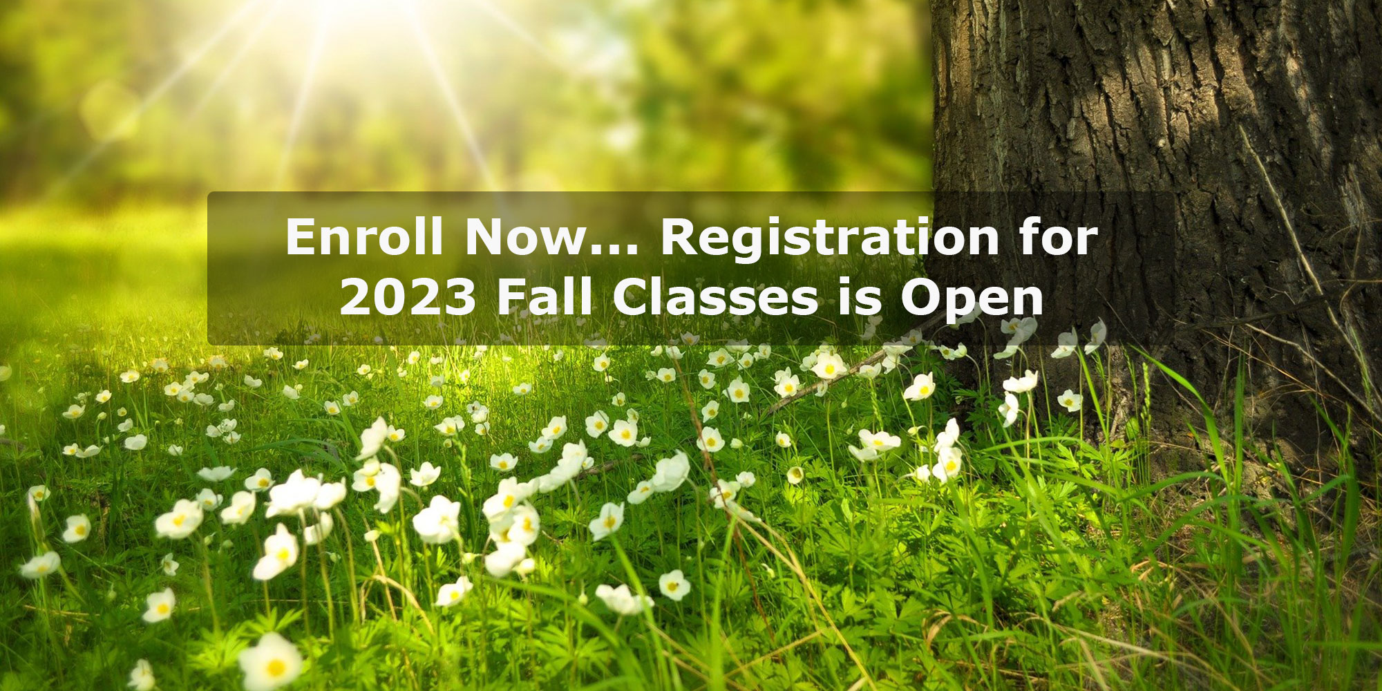 Enroll Now... Registration for 2023 Fall Semester Classes is Open