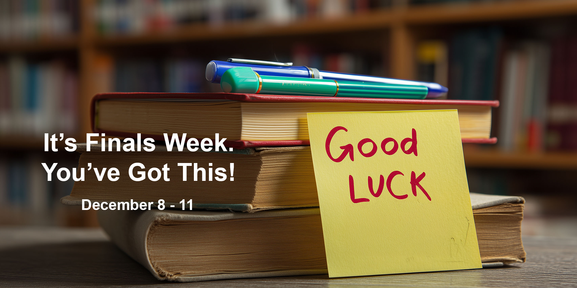 It's Finals Week. You've Got This! December 8-11