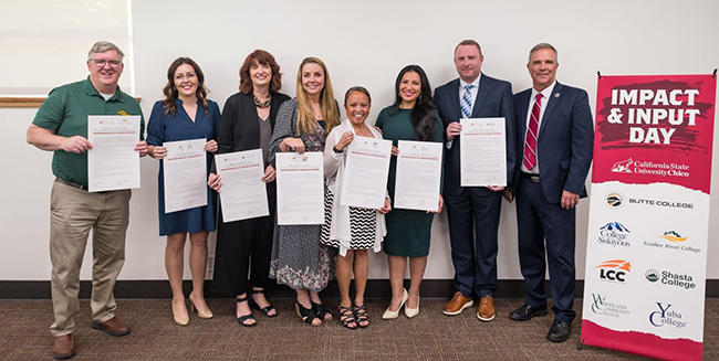 Chico State and seven community colleges representatives.
