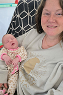 Sarah Kirby with child