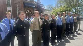 Police Officers and Cadets at Memorial Ceremony