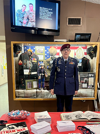 Veterans Display Case with veteran