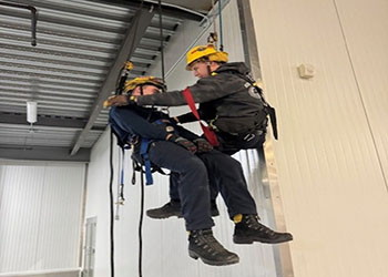 Volunteers with puppies