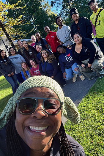 Stephanie Writen with Students