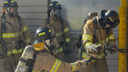 Fire Academy students during Fire Control 3 Burn Week.