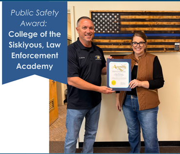 Heather Hadwick presents Public Safety Award to Ray Boutin.